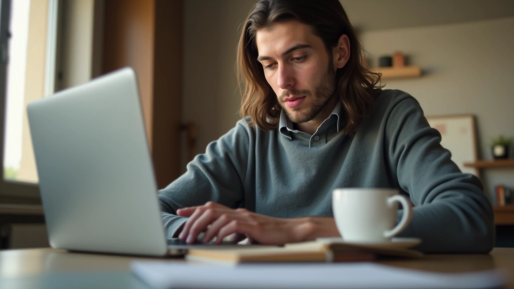 Person am Laptop nutzt einen Finanzrechner zur Budgetplanung