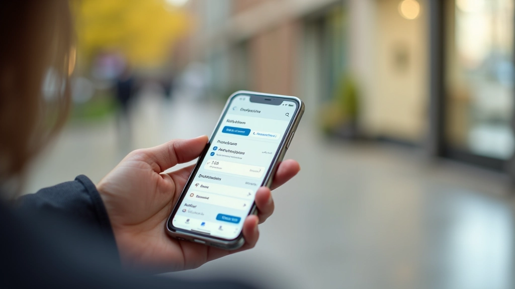 Person nutzt Finanz-App auf Smartphone